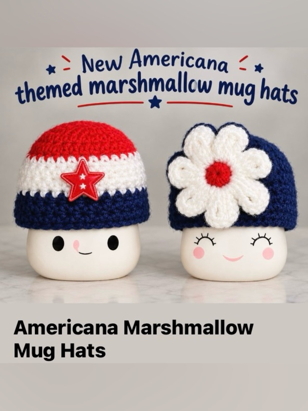 New Americana theme marshmallow mug hats (hats only)